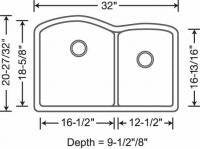 BLANCO Diamond 60/40 Undermount Kitchen Sink, 32" L X 21" W
