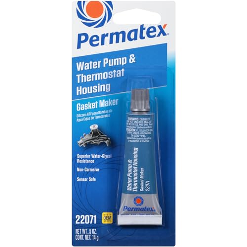 Permatex 22071 Water Pump and Thermostat RTV Silicone Gasket, 0.5 oz., 0.5 Ounce , blue
