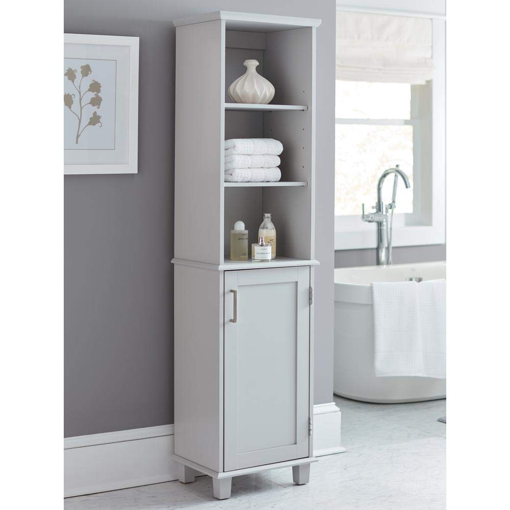 Glacier Bay Shaker Style 16 in. W x 12 in. D x 62.25 in. H Linen Cabinet in Dove Gray