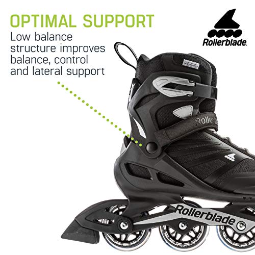 Rollerblade Zetrablade Men's Adult Fitness Inline Skate, Black and Silver