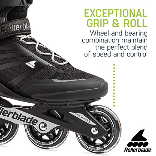 Rollerblade Zetrablade Men's Adult Fitness Inline Skate, Black and Silver