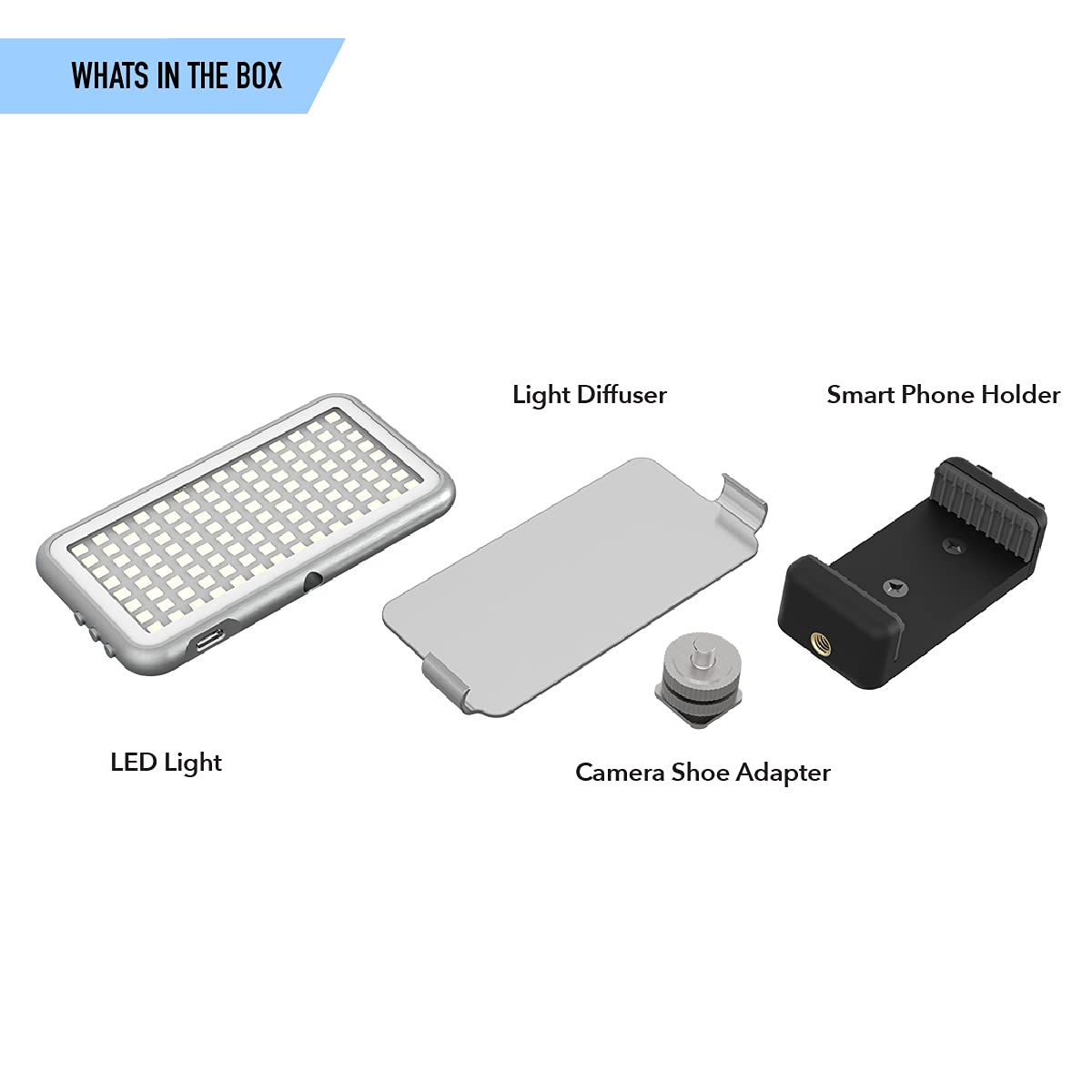 DIGIPOWER LED Video Light with 24 Brightness Levels, Colour Temperature Control and Light Filter, 112 LEDs + Universal Smartphone Holder for Mobile Phones, DSLR Cameras, Action Cams and Video Cameras