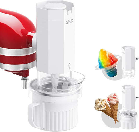 2 in 1 Ice Cream Maker and Shaved Ice Attachment for Kitchenaid Stand Mixers