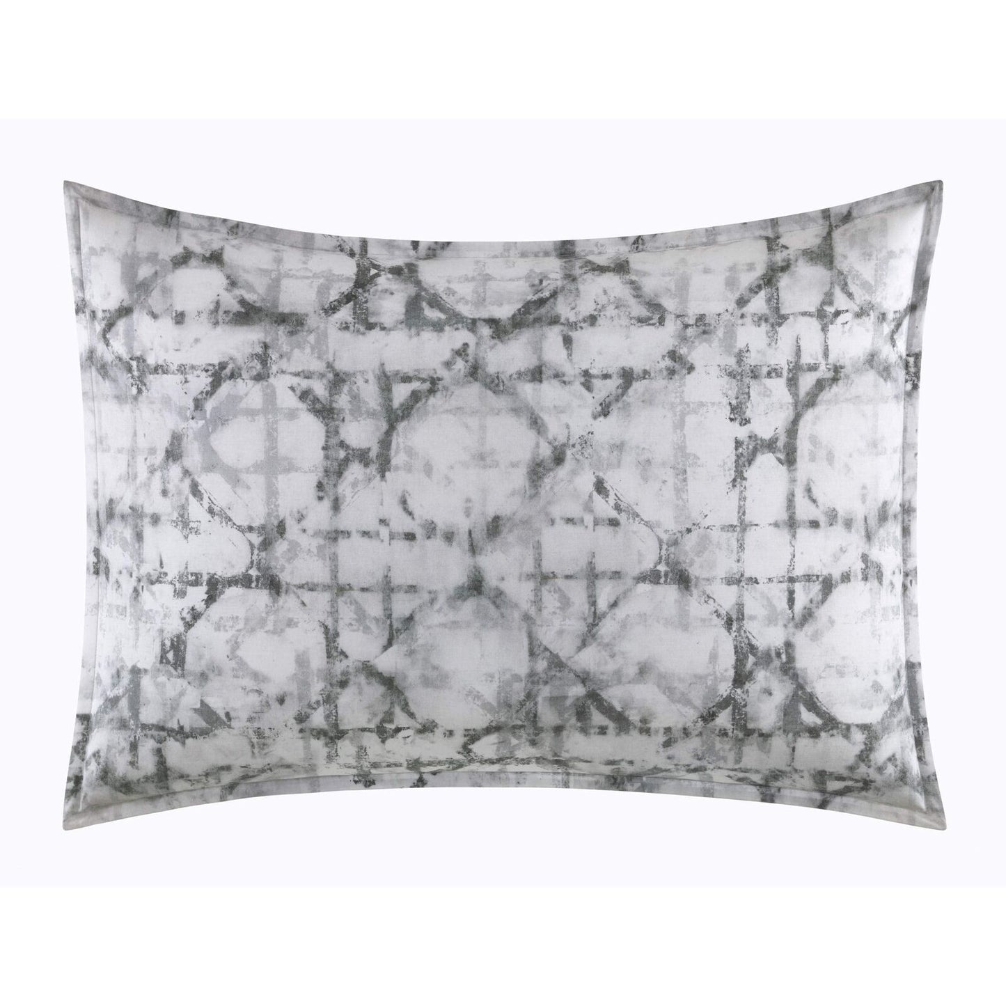 Vera Wang Layered Geometric Cotton Grey Duvet Cover
