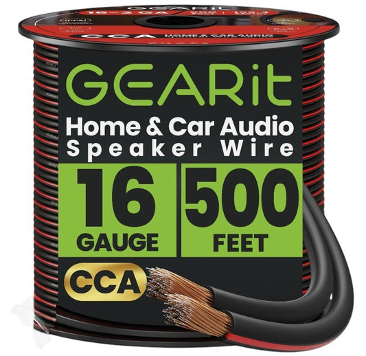 16AWG Speaker Wire, GearIT Pro Series 16 Gauge Speaker Wire Cable (500 Feet /