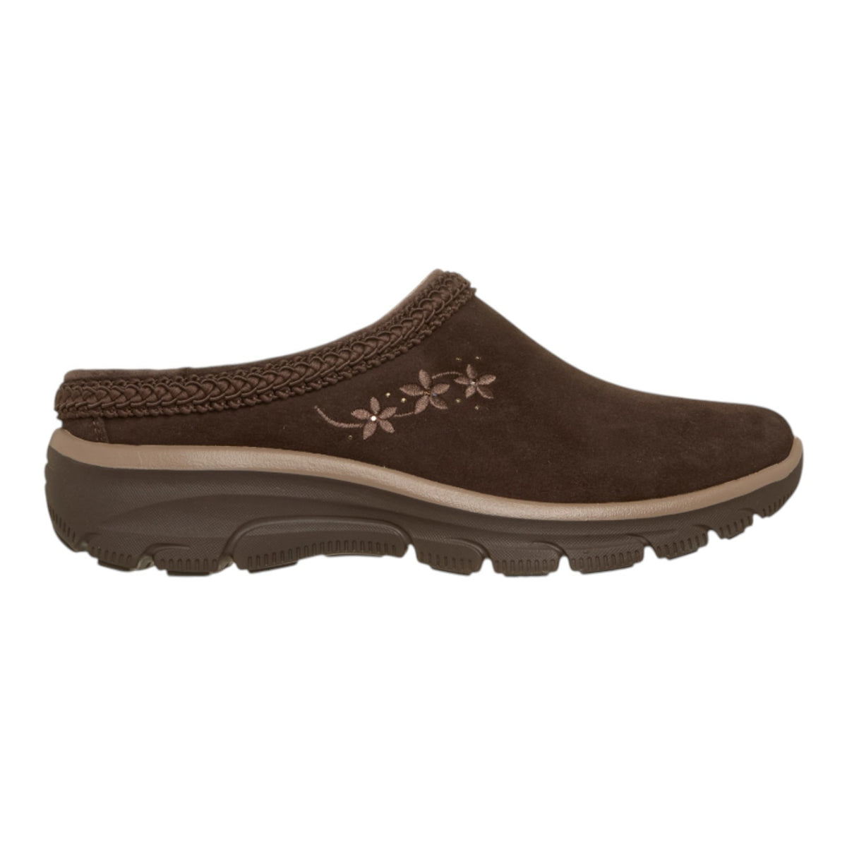 NEW WOMENS SKECHERS RELAXED FIT EASY GOIN SOFT CHARM SUEDE Clogs AUTHENTIC