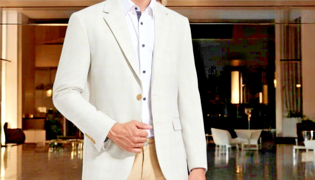 Duchamp Tonal Plaid Knit Sportcoat, 42R