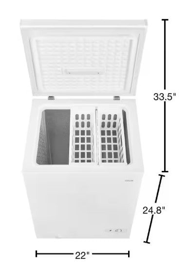 Vissani 5.0 cu. ft. Manual Defrost Chest Freezer with LED Light HMCF5W5