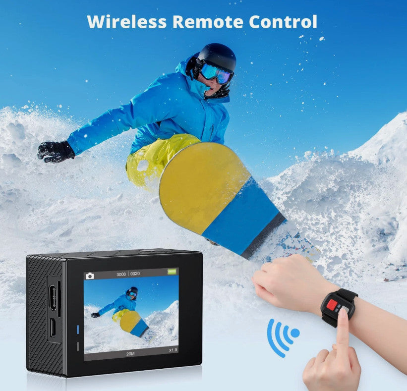 AKASO Brave 4 4K 20MP Underwater WiFi Action Camera with Accessories - Black
