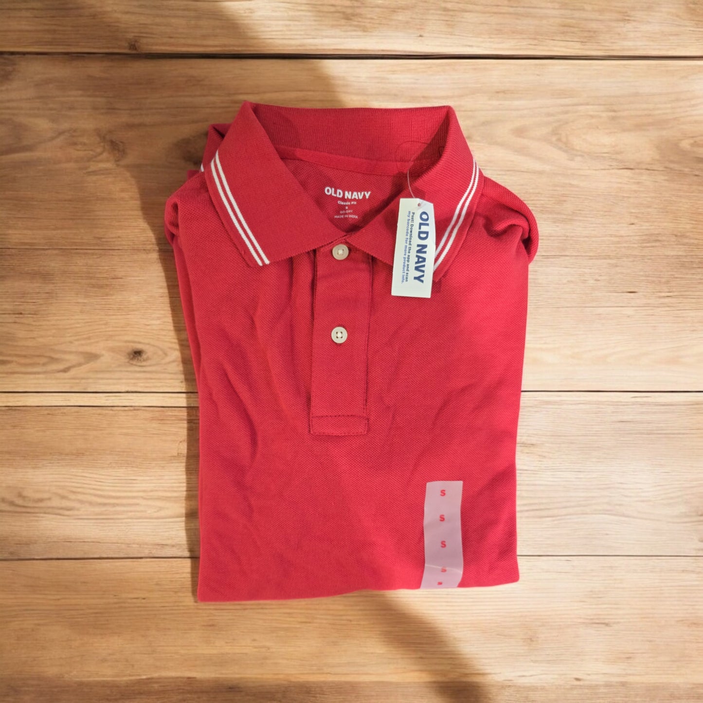 Old Navy Tipped-Collar Classic Fit Pique Polo,Tomato Juice,S