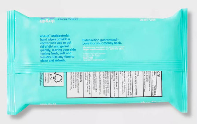 (3 pack) Equate Antibacterial Hand Wipes, Fresh Scent, 40 Ct