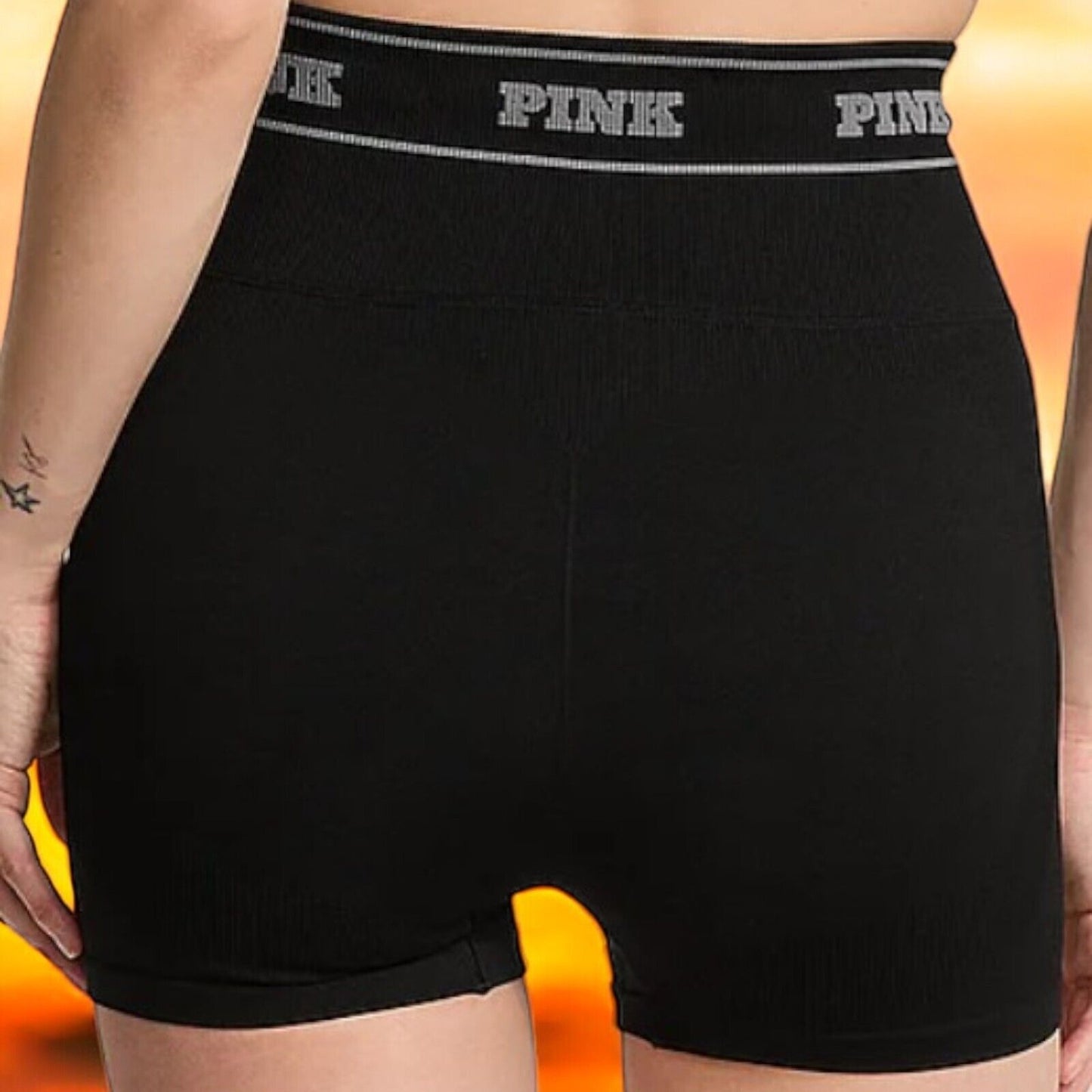 Victoria's Secret PINK Seamless Logo 3" Bike Shorts with Black Tape Logo
