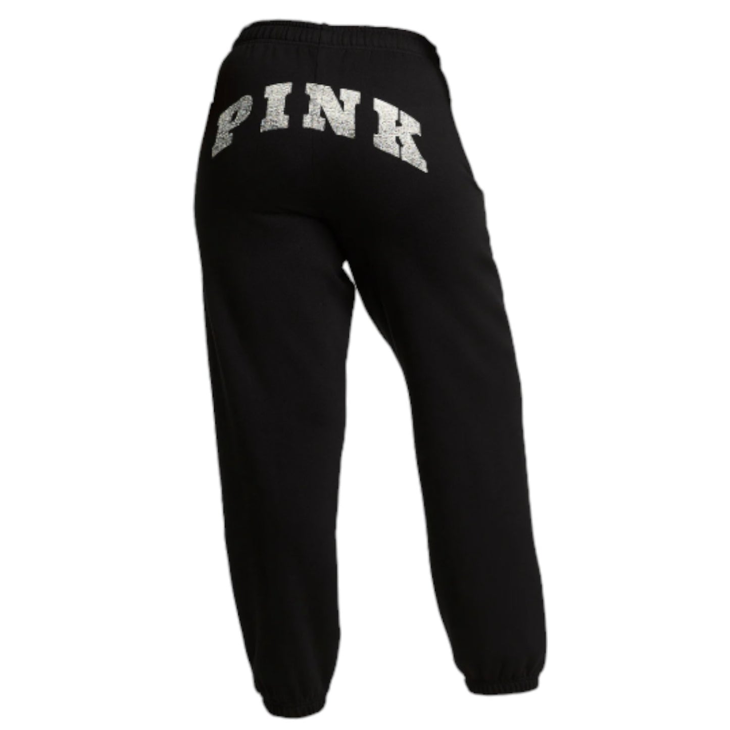 PINK Ivy Fleece Campus Sweatpants - Pure Black Holiday - S, M, L & XL