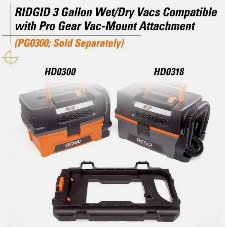 Ridgid 3 Gallon 5.0 Peak HP NXT Shop Vac Wet Dry Vacuum with Fine Dust Filter