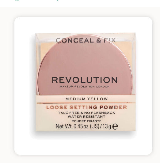 Makeup Revolution Conceal And Fix Loose Setting Finishing Powder - Light Yellow