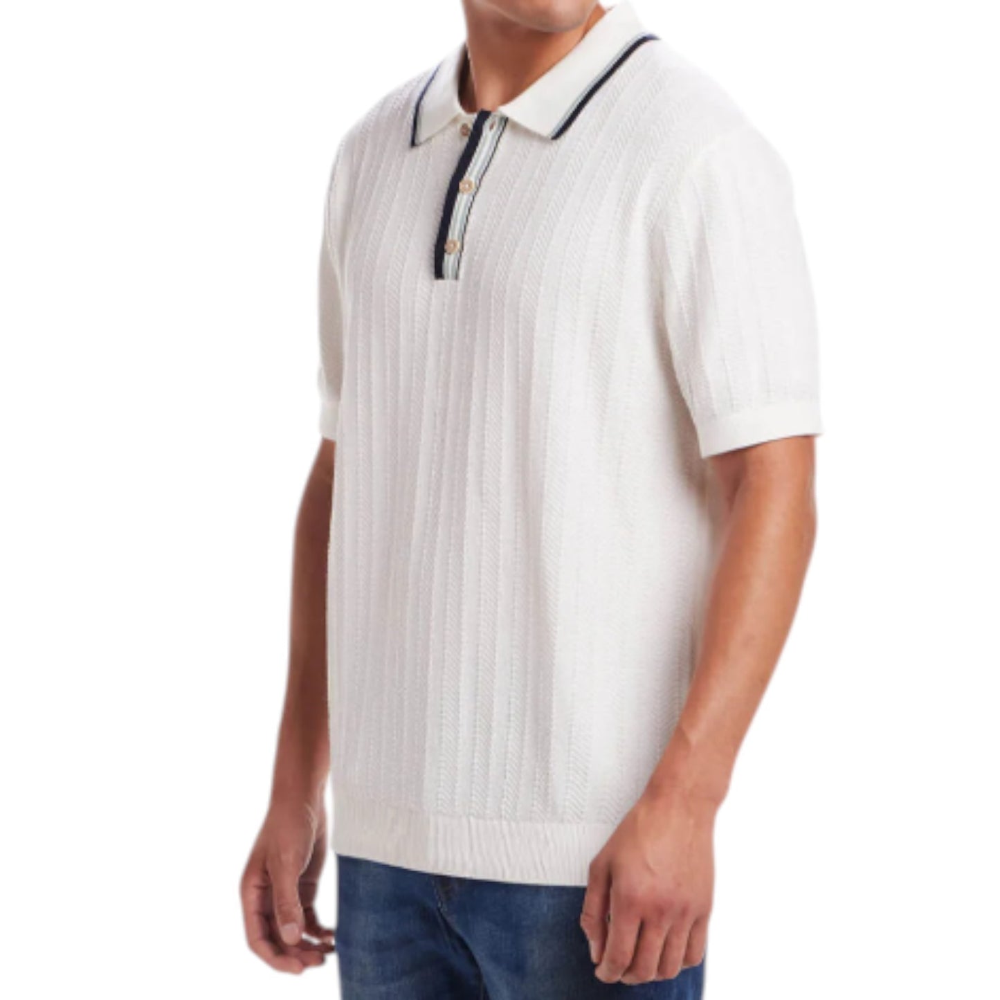 Weatherproof Vintage Classic Fit Pointelle Polo Sweater
