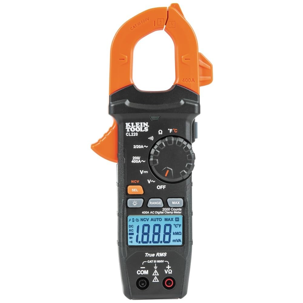 Klein Tools 400 Amp Digital Clamp Meter AC Auto Ranging W/ Temperature CL220