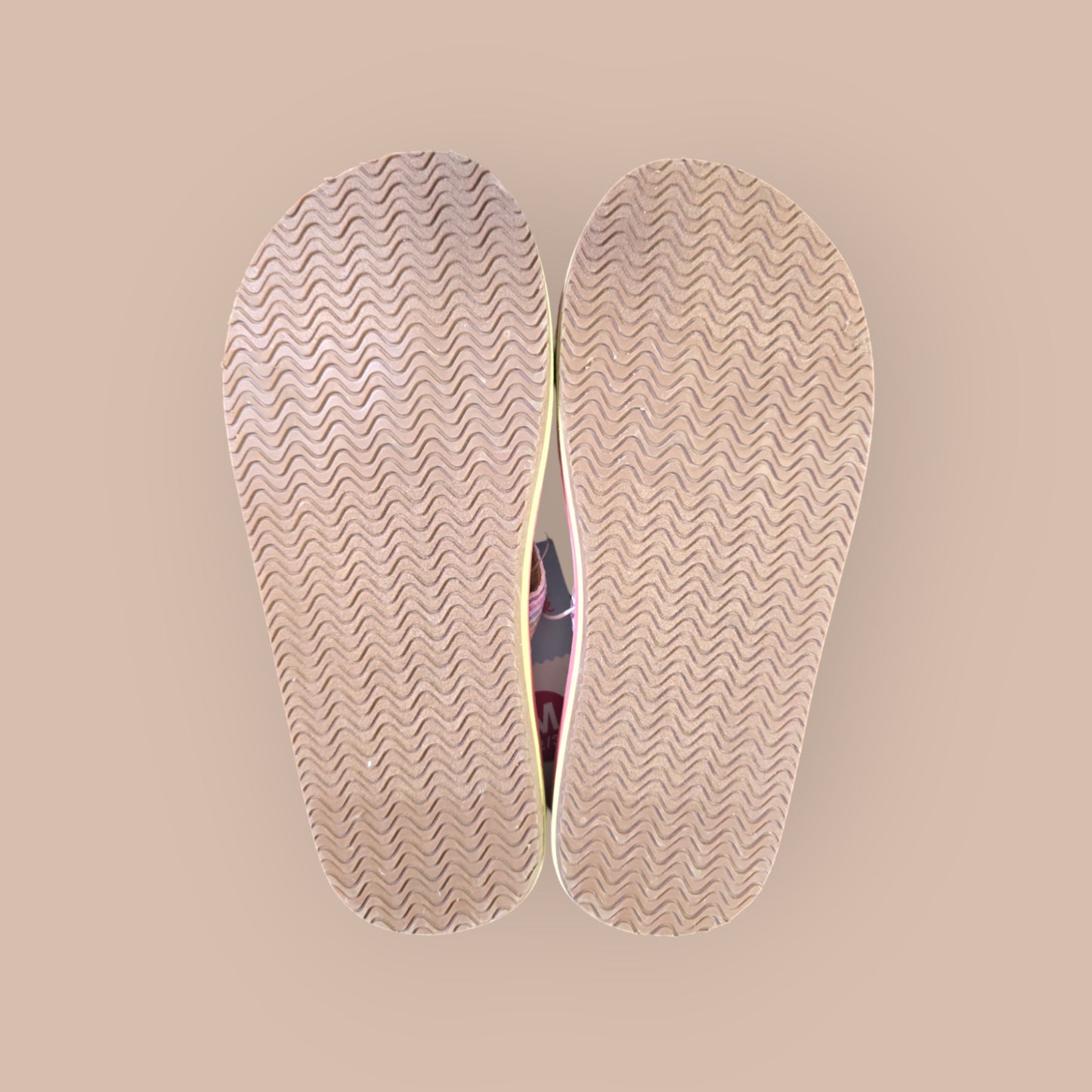 Cat & Jack Youth Girls M Shoe Size 2/3 Tan Ava Rainbow Striped Strap Flip Flops