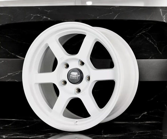 15x8 +35 MST Time Attack 01T -5865-35 Glossy White Wheels (Set of 2)