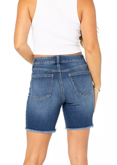 Celebrity Pink Shorts Frayed, Hi-Rise, Mid-Rise, Bermuda, Light Heart, Stepper
