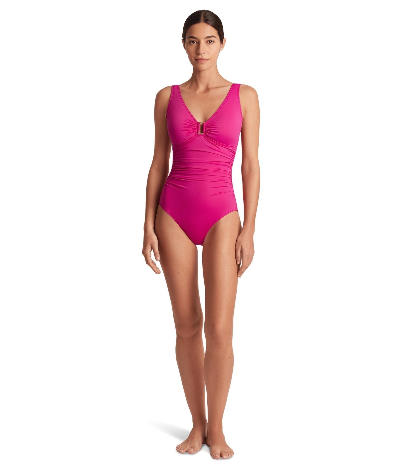 Lauren Ralph Lauren Women's Beach Club Solid Ring Front One Piece