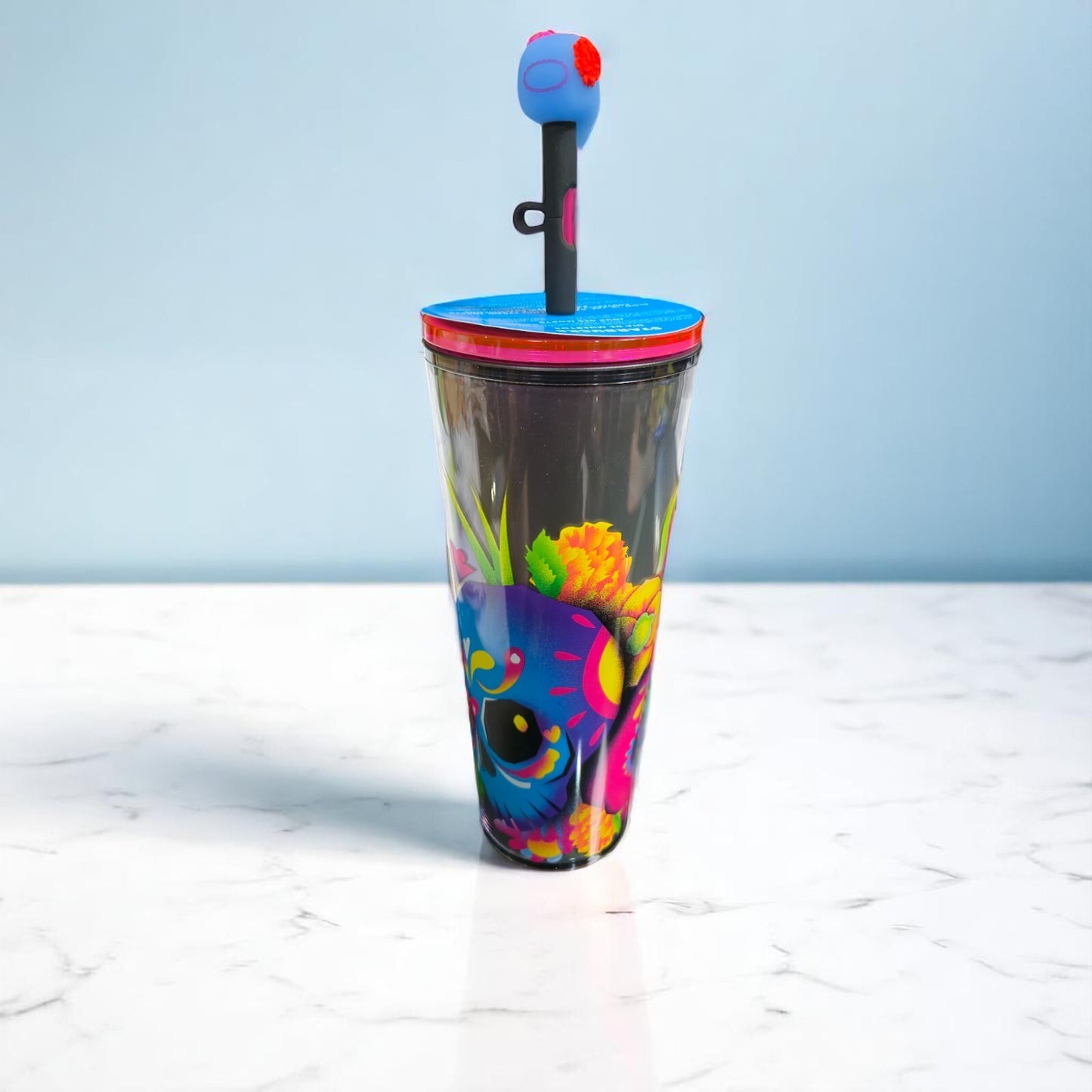 Starbucks Holographic 24oz Tumbler with Glow Dark Straw top NEW Limited Edition