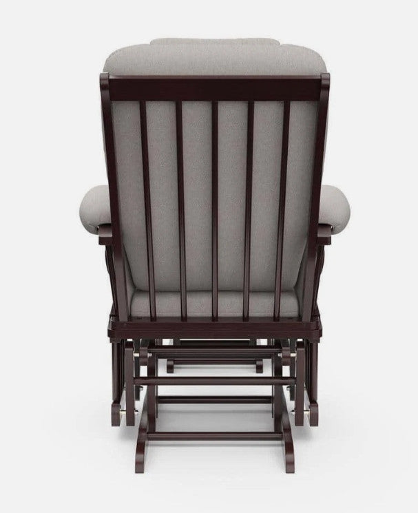 StorkCraft Tuscany Custom Glider and Ottoman in Espresso and Taupe