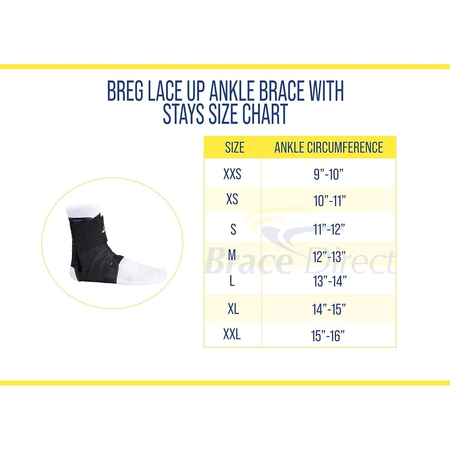 Breg Lace Up Ankle Brace with Stays Large 100622-040