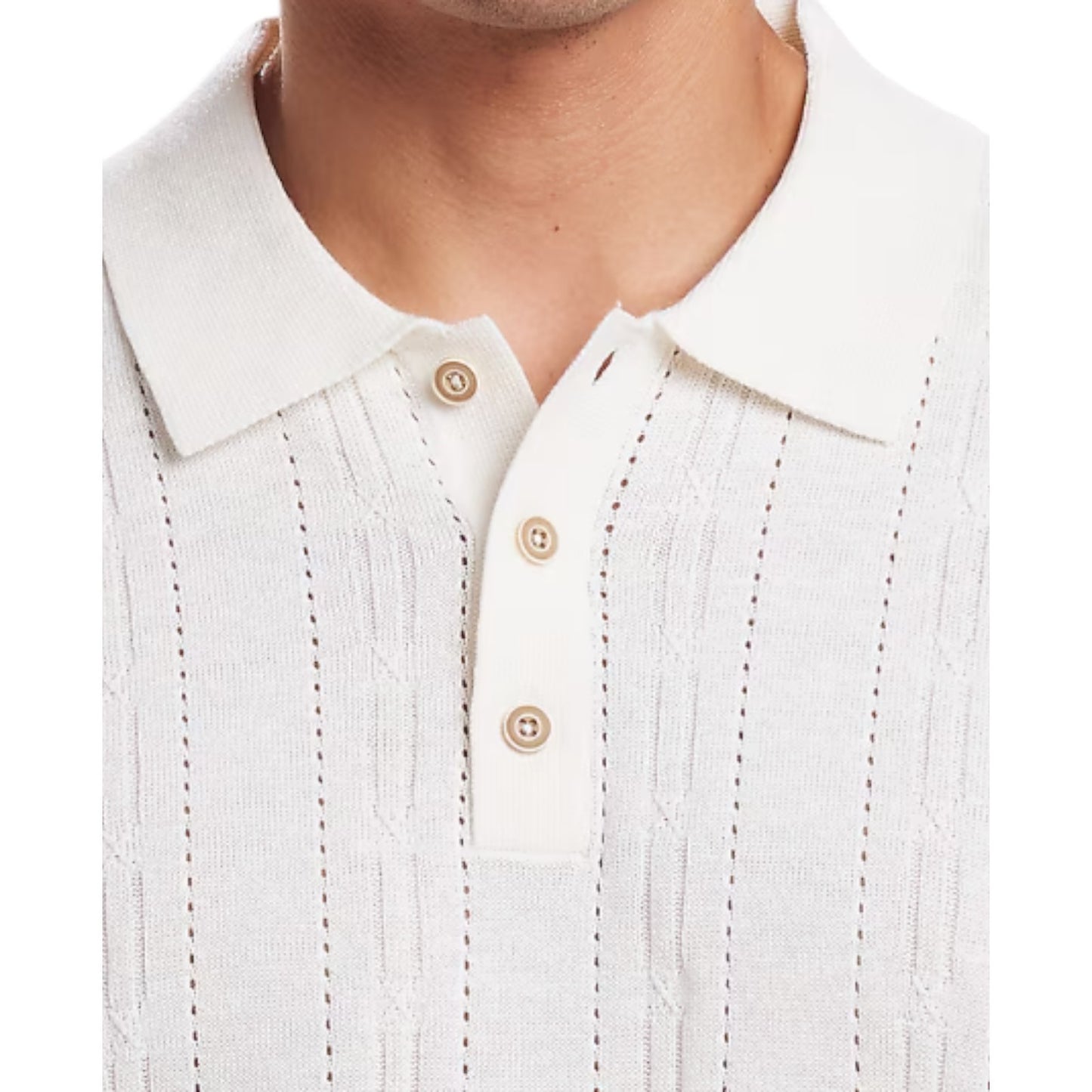 Weatherproof Vintage Classic Fit Pointelle Polo Sweater