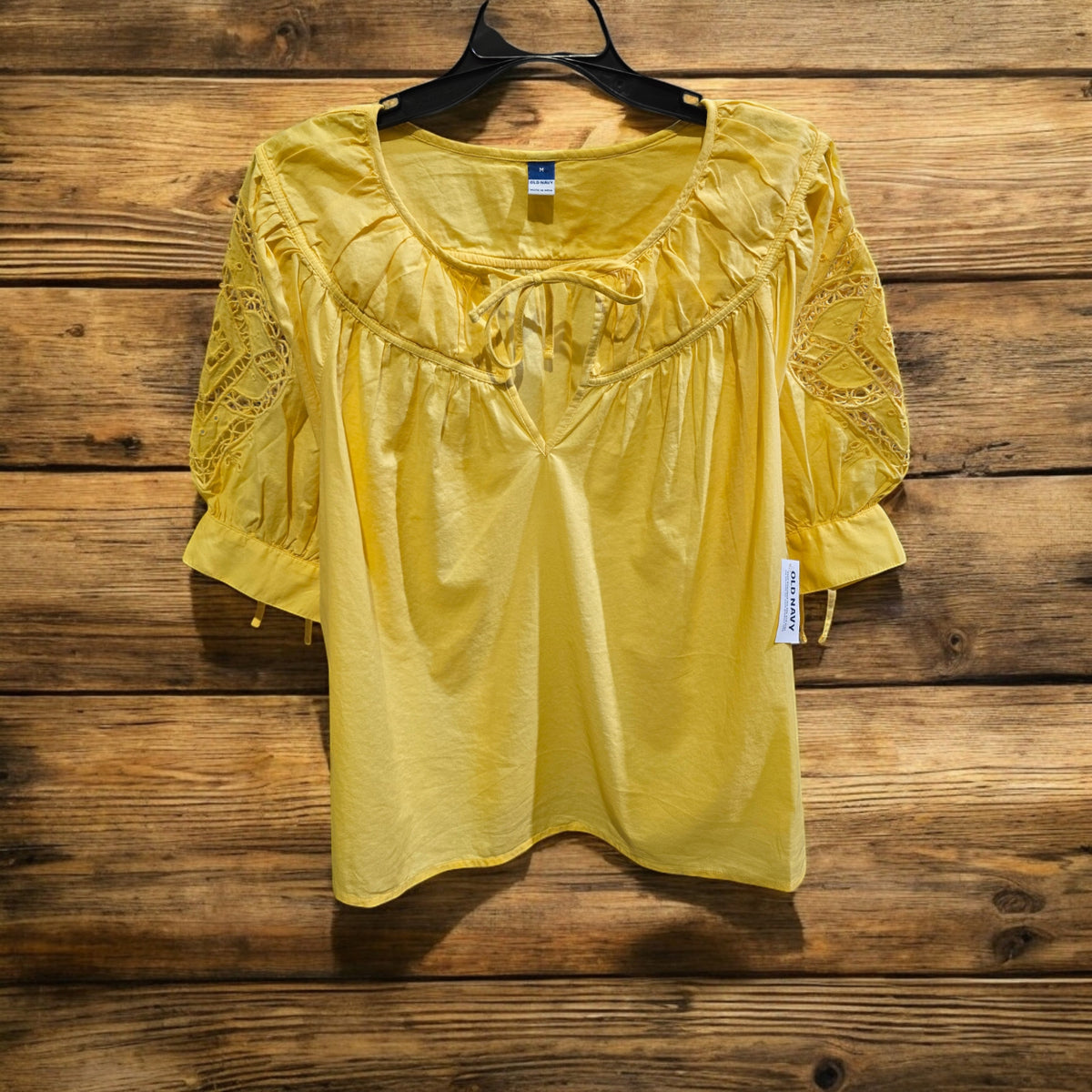 Old Navy Women's 3/4 Yellow Blouse, Medium