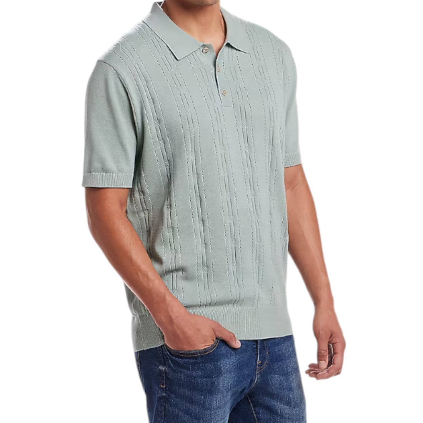 Weatherproof Vintage Classic Fit Pointelle Polo Sweater