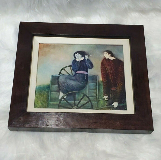 "The Flute Player" Framed Painting.- Alex Dobrowsky