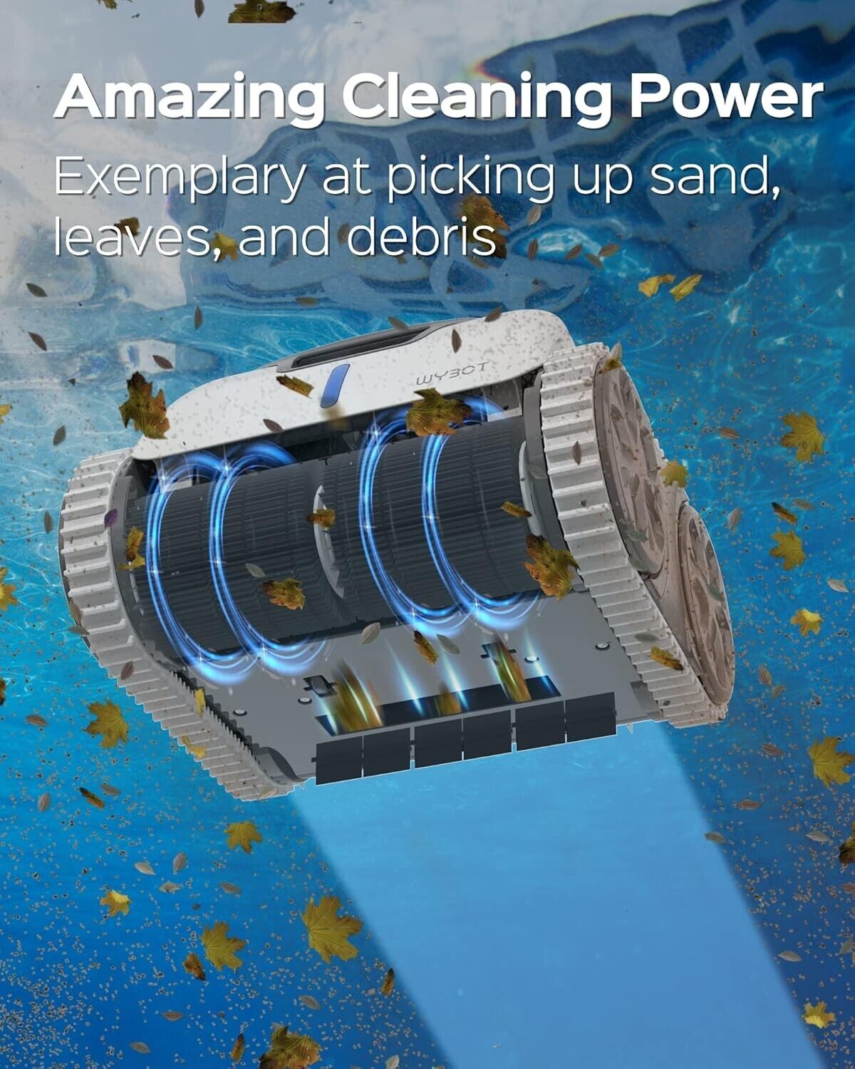 WYBOT Osprey700 Robotic Pool Cleaner APP Wall Climbing 65W Power - White