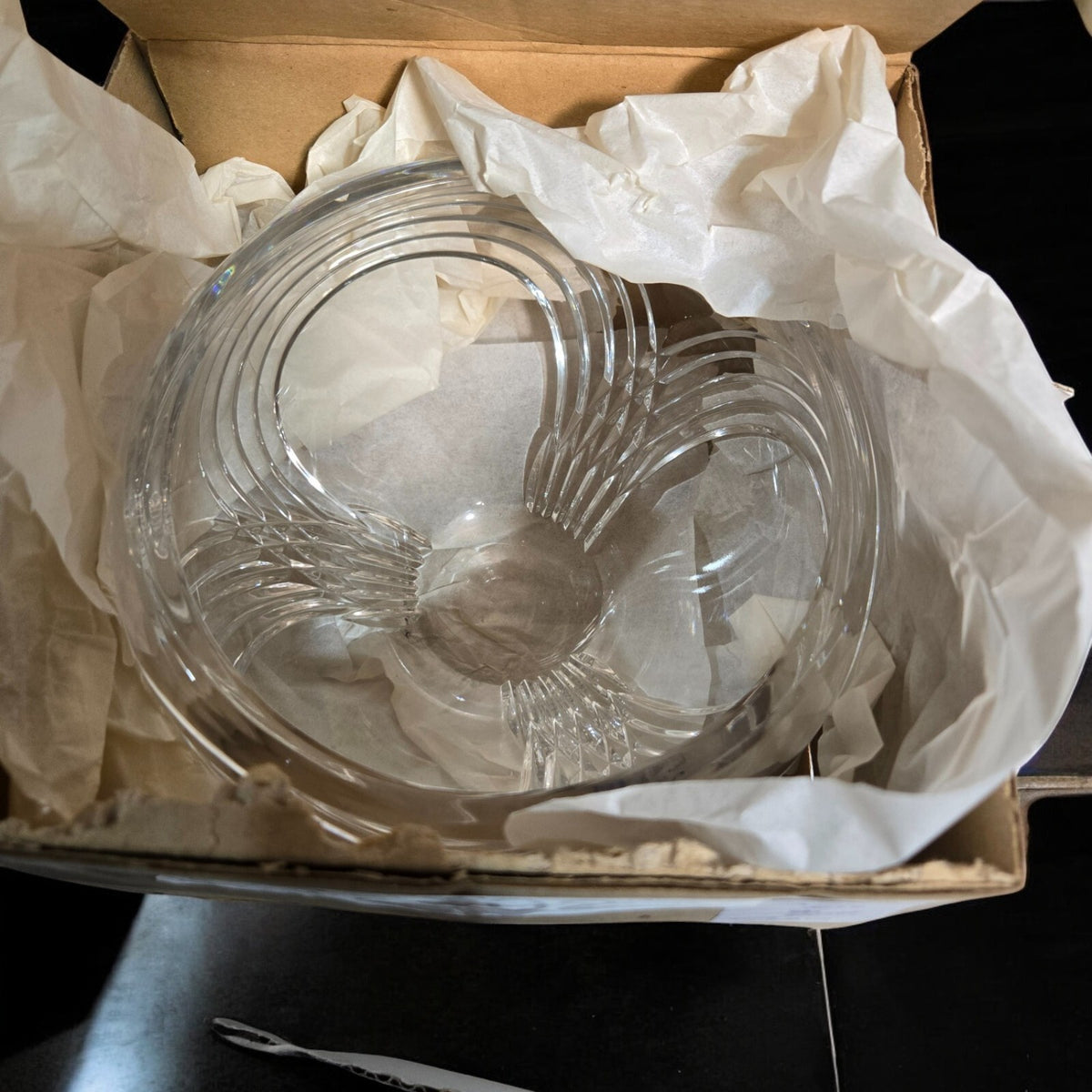 Vintage Julia Genuine Handcut Lead Crystal 24% Glass Ball Bowl Poland