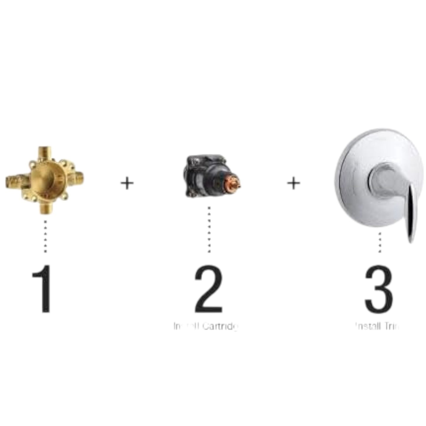 Kohler K-TS97077-4Y-BL Pitch Rite-Temp Shower Trim Kit, 2.5 GPM, Matte Black