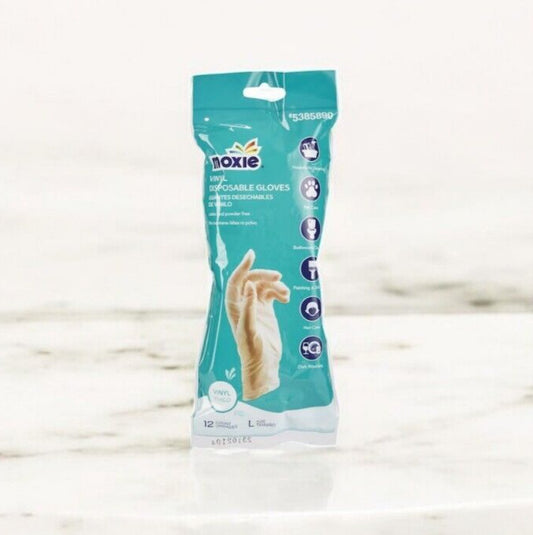 MOXIE Large 12 Count-Grip Vinyl Disposable Cleaning Gloves