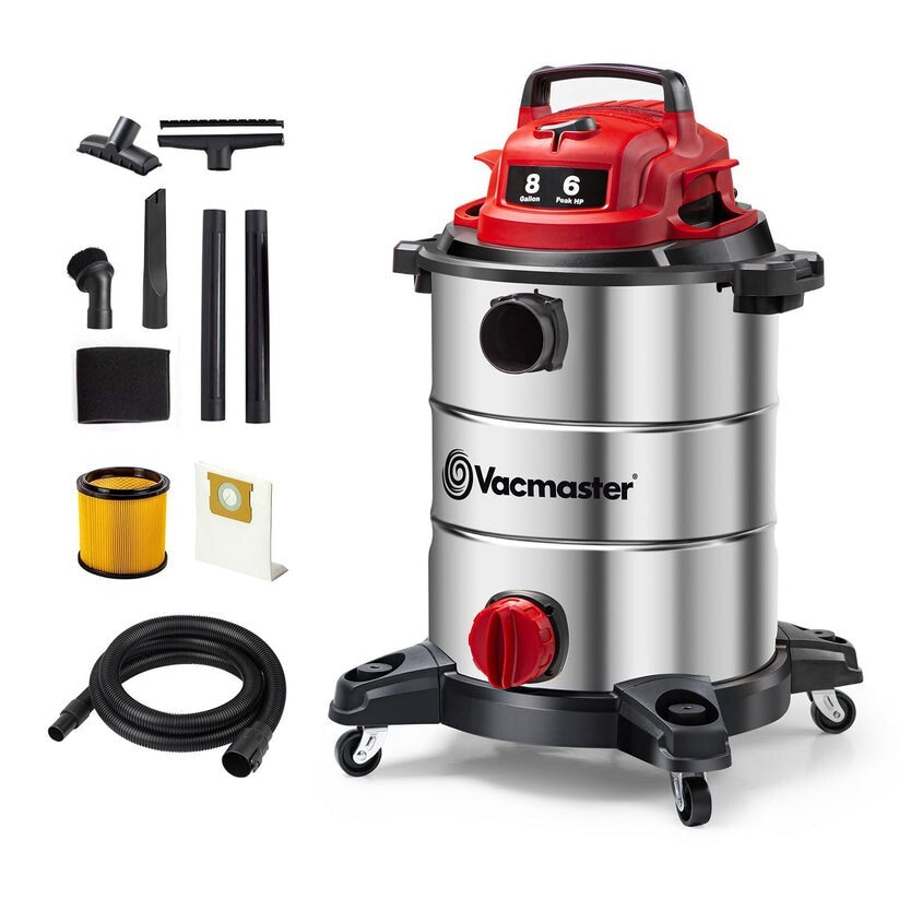 VACMASTER 8-Gallon Stainless Steel Wet/Dry Vacuum (VOC812SF 1101)