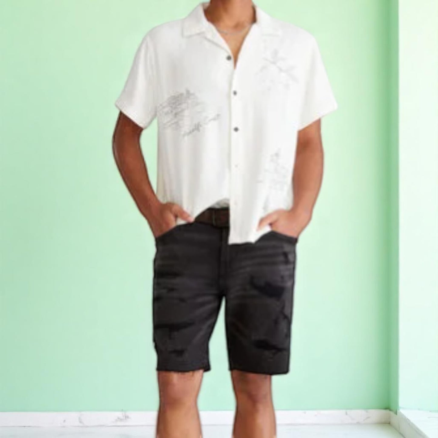 Aeropostale Aero2 Premium Air Denim 9" Above The Knee Men's Shorts