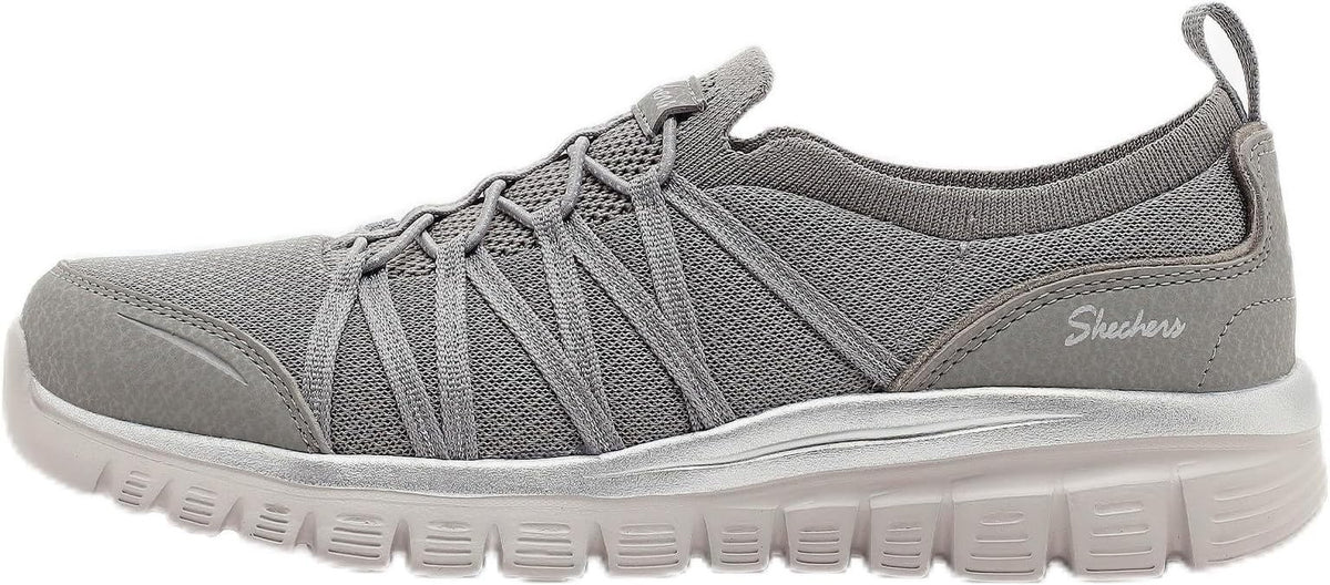 Skechers Women's Graceful Purecrush Slip-On Sneaker Gray/Silver 100888