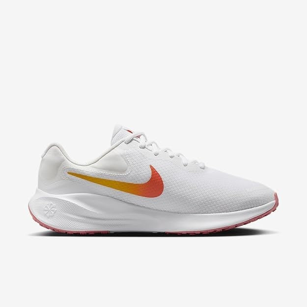 Women's Nike Revolution 7 Wide Road Running Shoes (FZ6829-100) White/Magic Ember