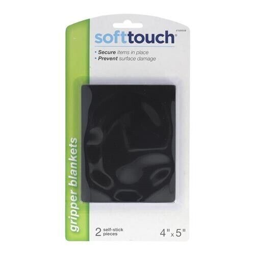 SoftTouch Gripper Anti-Skid 2-Pack 4-in x 5-in Black Plastic Pads