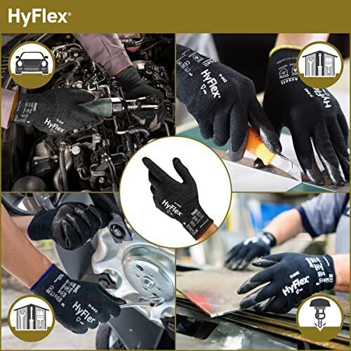 HyFlex 11-542 Cut Protection Gloves - Light, High Cut Protection, Grip, Size