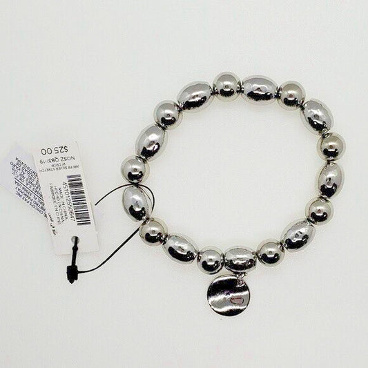 CHICO'S SHINE SILVER-TONE MEDALLION STRETCH BRACELET