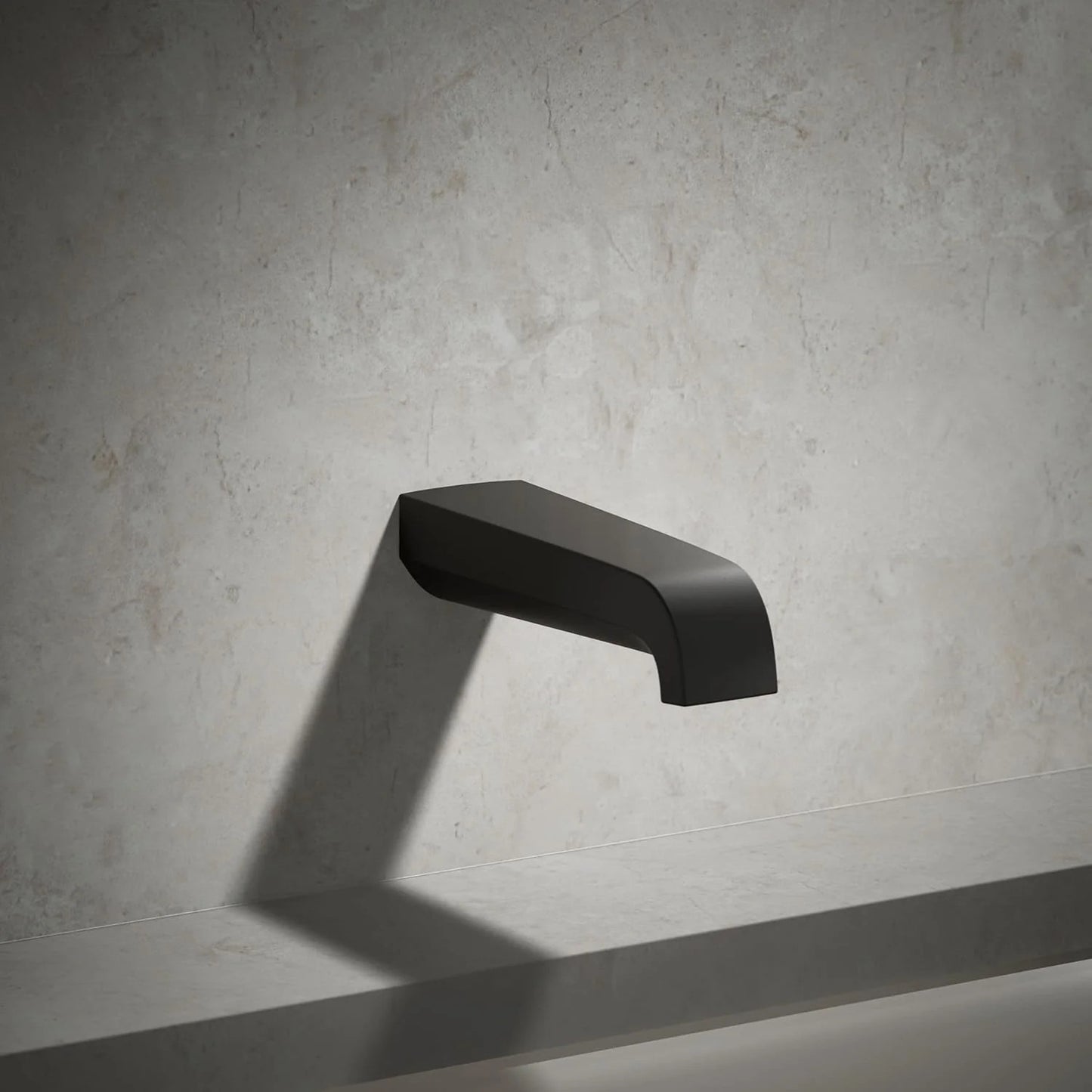 Kohler 30105-BL Pitch Wall-Mount Non-Diverter Bath Spout, Matte Black