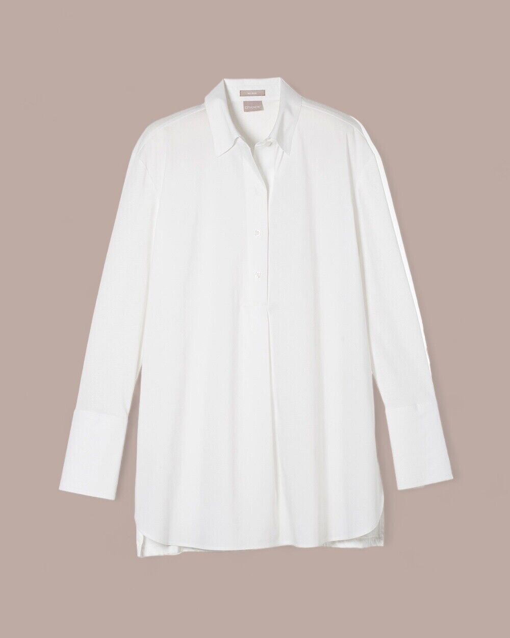 Chico's No-Iron White Knit-Back Tunic, 1