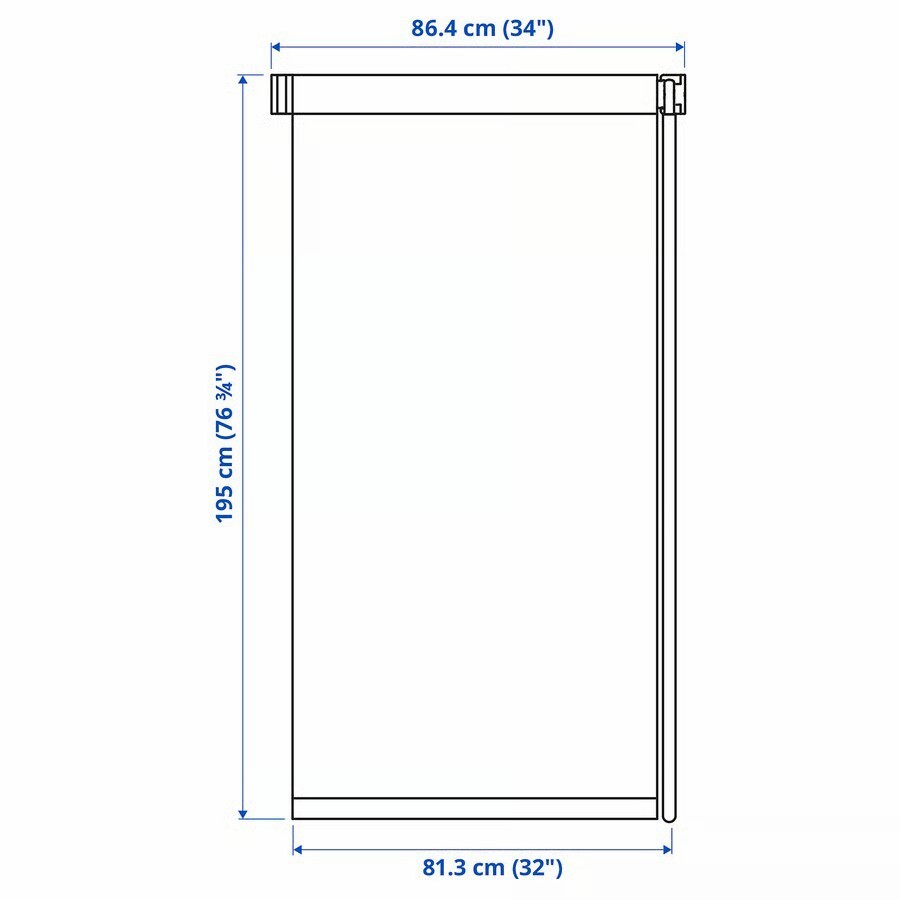 IKEA FRIDANS Blackout Roller Blind White 34x76 ¾" 103.969.44