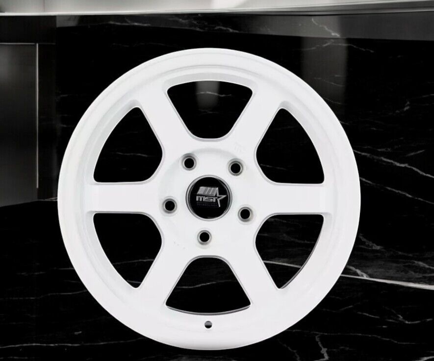 15x8 +35 MST Time Attack 01T -5865-35 Glossy White Wheels (Set of 2)
