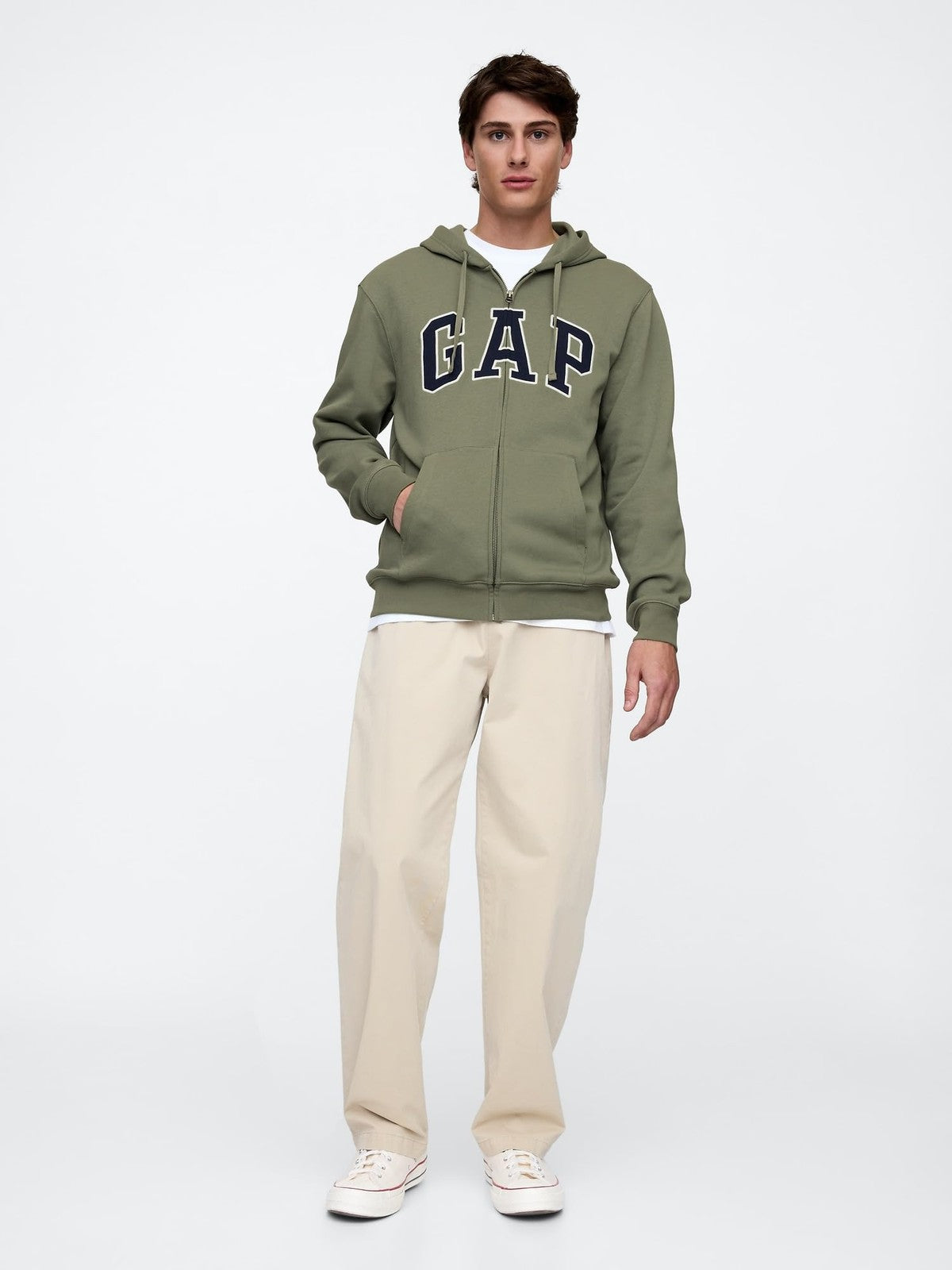 GAP Logo Heritage Hoodie Hooded Full Zip Sweatshirt