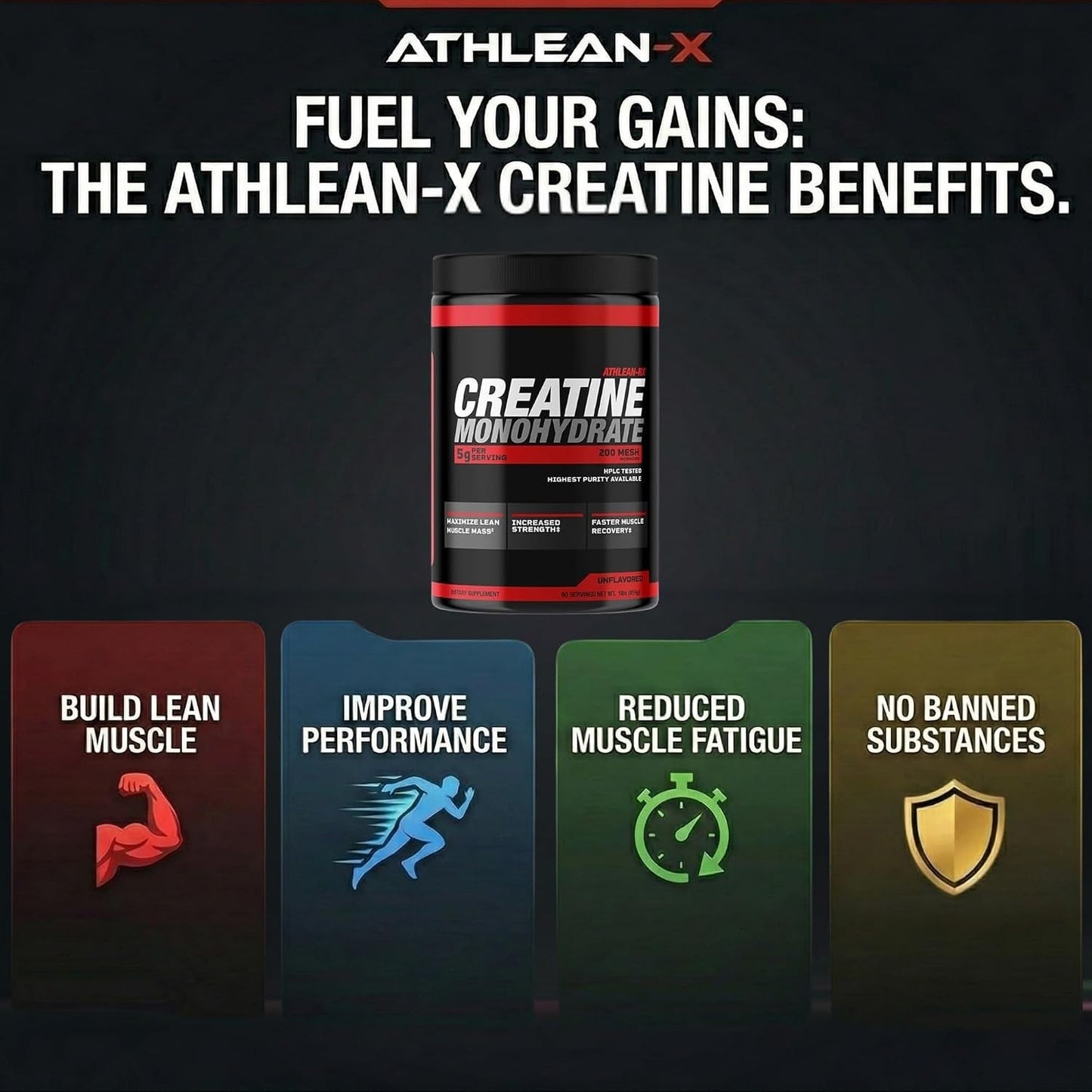 Creatine Monohydrate Powder 90 Servings Pure Micronized ATHLEAN X