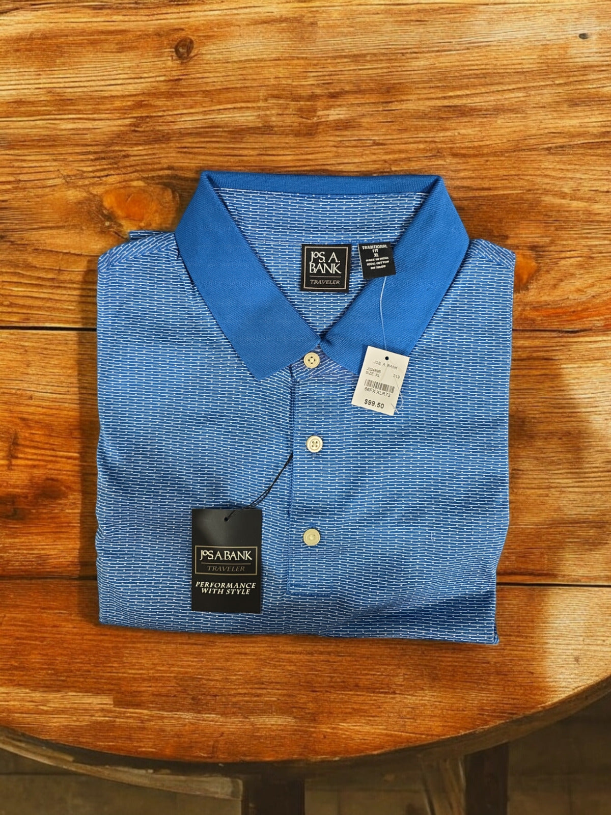 Jos. A. Bank Traveler Performance Polo, Bright Blue, XL